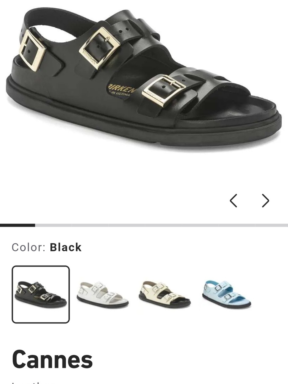 Birkenstock Black Sandals with Gold Buckles - Triple Strap Slingback - Picture 2 of 4